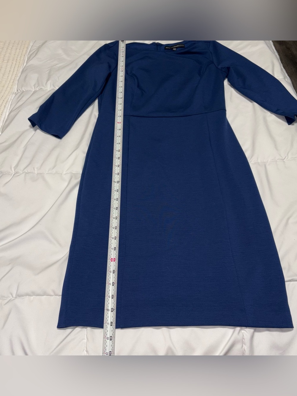 WHBM Blue sheath dress with 3/4 sleeves Size 4 - Picture 5 of 8